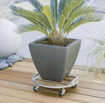 FLORA ROLL METAL WOOD fém-fa virágalátét fémből és fából 35 cm 2.Kép